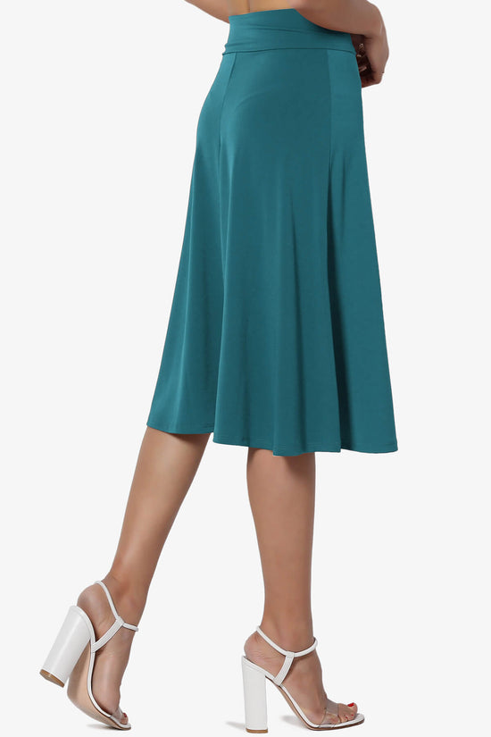 Nolan Stretch Flared Knee Skirt TEAL_4