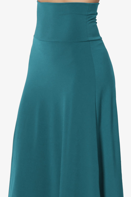 Nolan Stretch Flared Knee Skirt TEAL_5