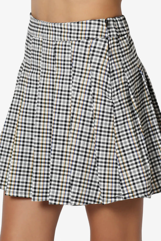 Ocala Checked Pleated Skirt BLACK_5