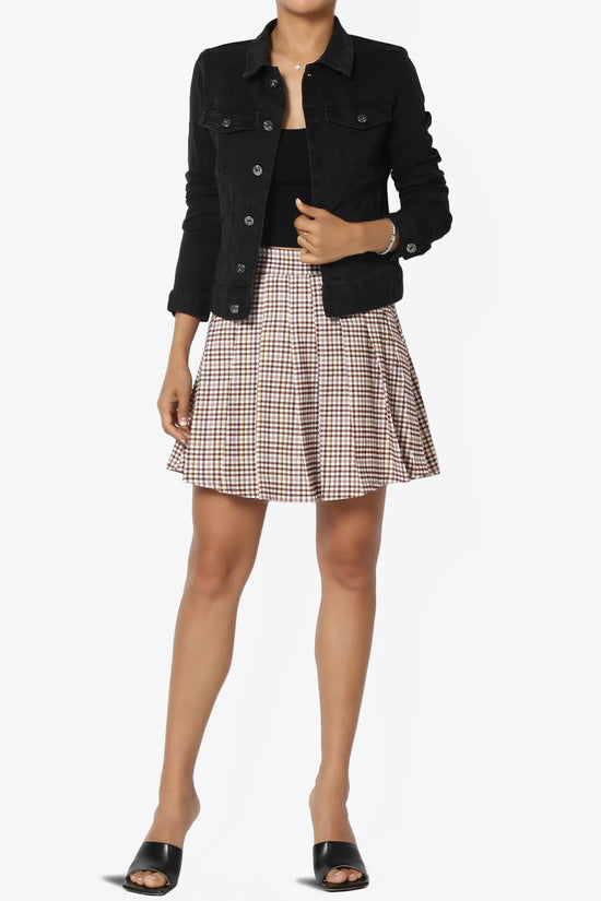 Ocala Checked Pleated Skirt BROWN_6