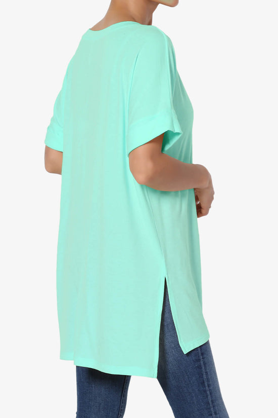Load image into Gallery viewer, Onella V-Neck Rolled Short Sleeve Top MINT_4
