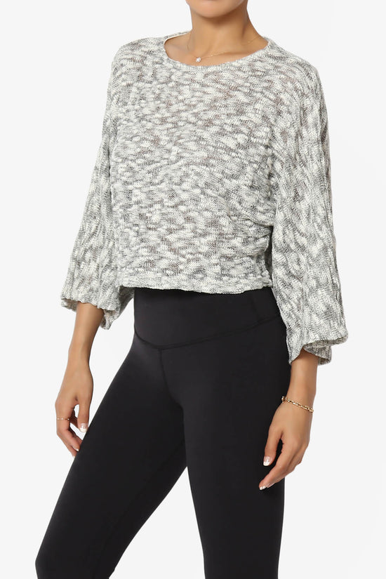Load image into Gallery viewer, Paige Marled Knit Boxy Crop Top BLACK_3
