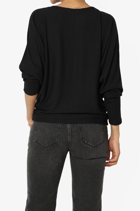 Load image into Gallery viewer, Pepper Dolman Sleeve Ribbed Top BLACK_2
