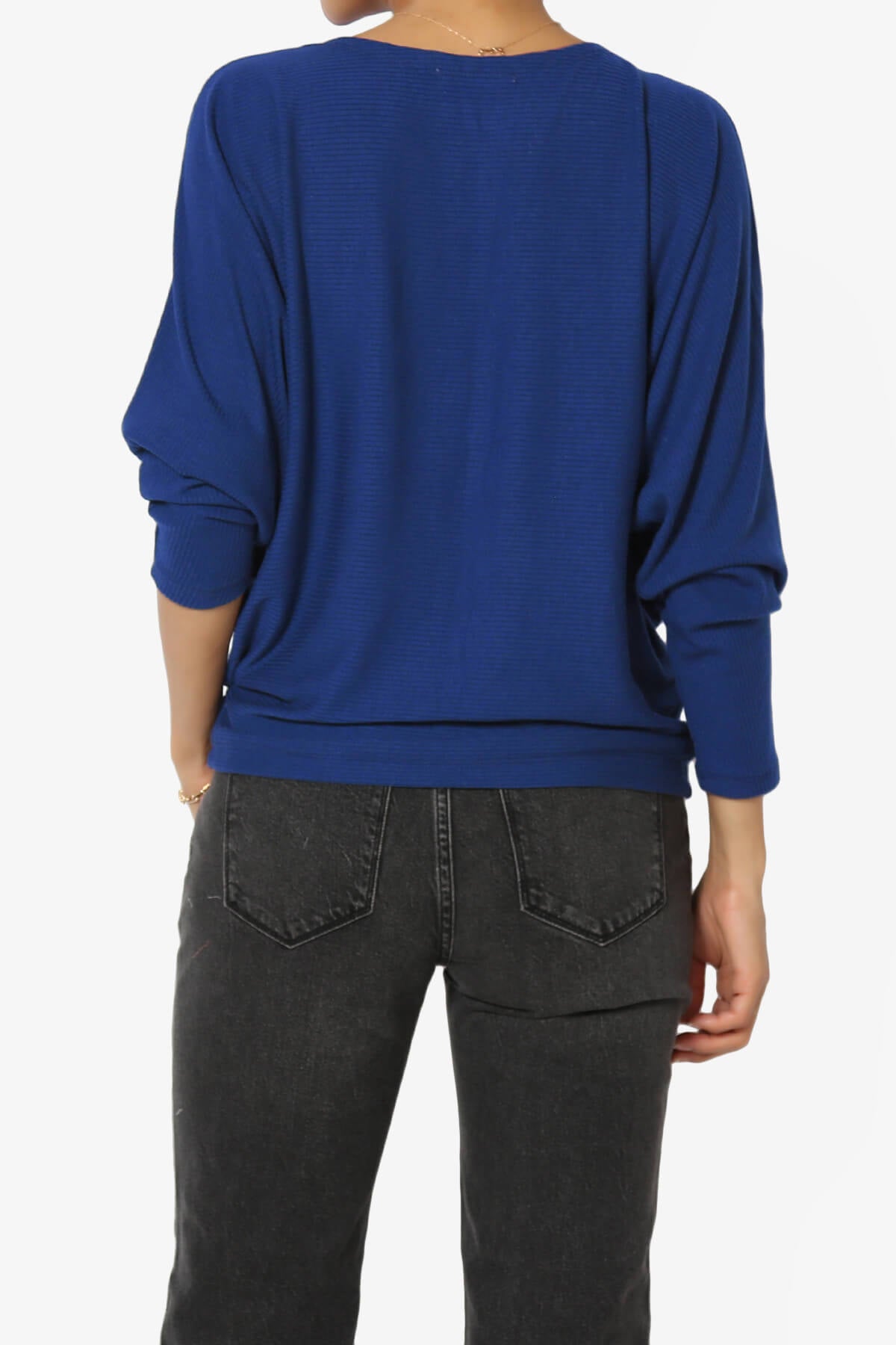 Pepper Dolman Sleeve Ribbed Top BRIGHT BLUE_2