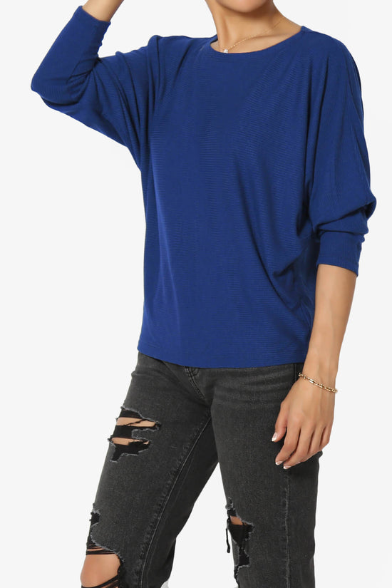 Pepper Dolman Sleeve Ribbed Top BRIGHT BLUE_3