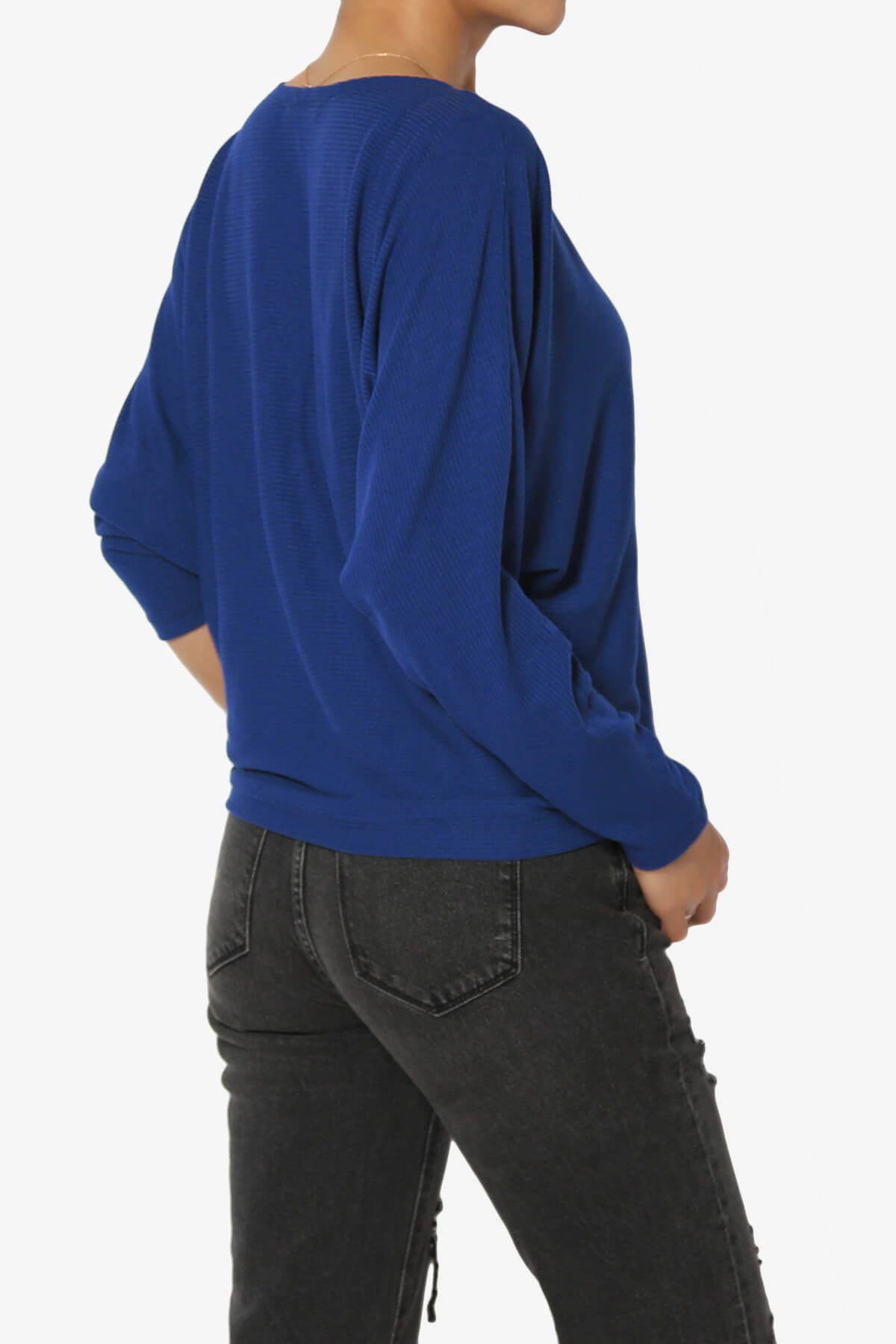 Pepper Dolman Sleeve Ribbed Top BRIGHT BLUE_4