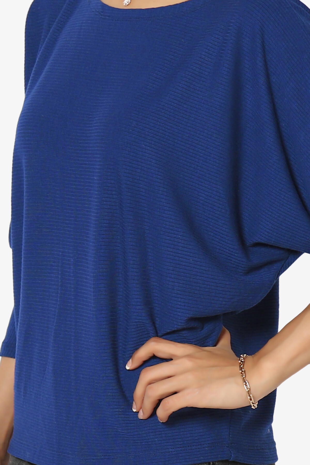 Load image into Gallery viewer, Pepper Dolman Sleeve Ribbed Top BRIGHT BLUE_5
