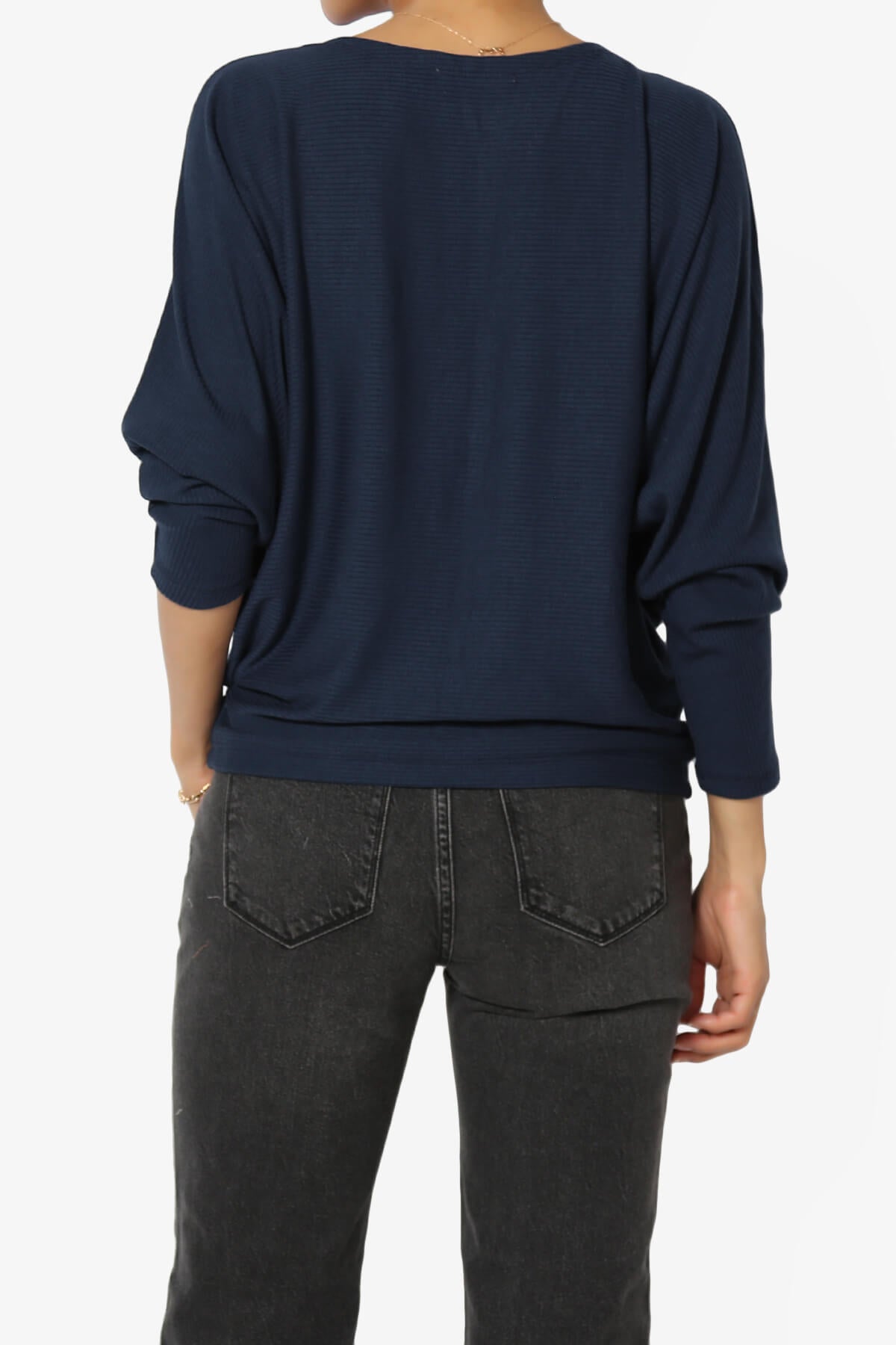 Load image into Gallery viewer, Pepper Dolman Sleeve Ribbed Top DARK NAVY_2
