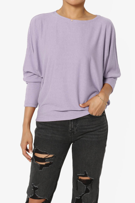 Load image into Gallery viewer, Pepper Dolman Sleeve Ribbed Top LAVENDER_1

