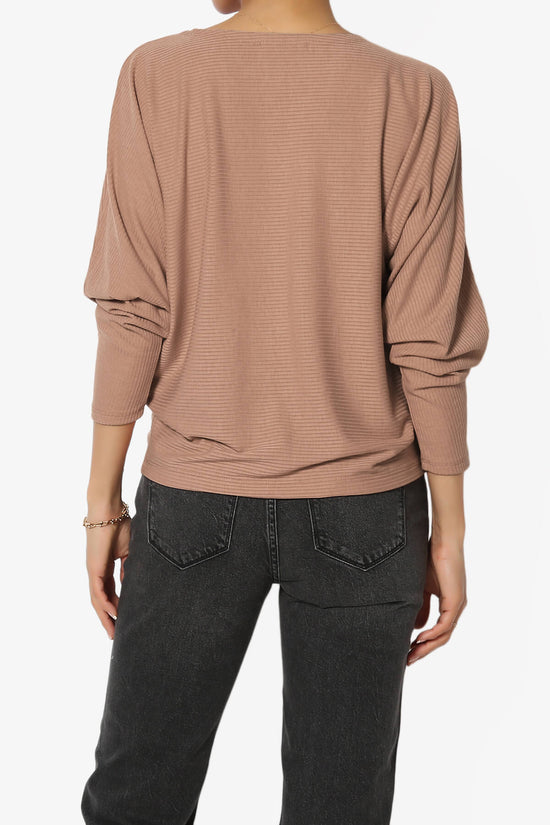 Load image into Gallery viewer, Pepper Dolman Sleeve Ribbed Top MOCHA_2
