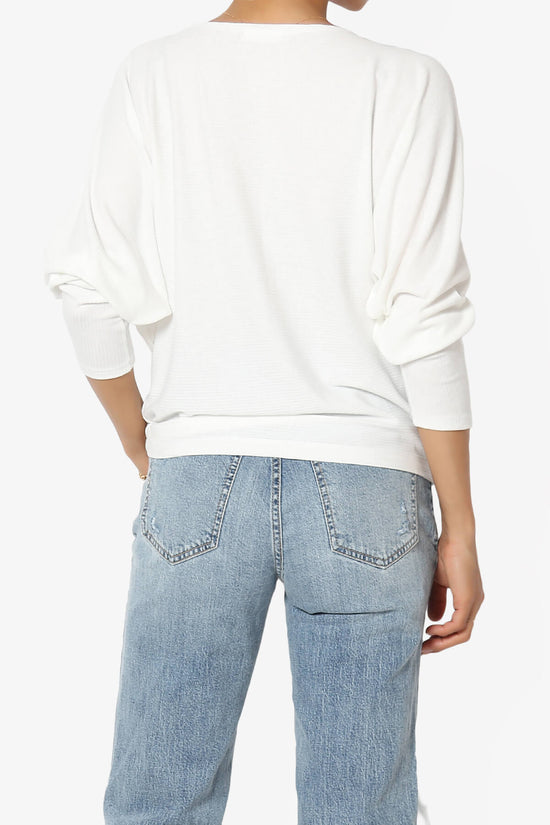 Load image into Gallery viewer, Pepper Dolman Sleeve Ribbed Top OFF WHITE_2
