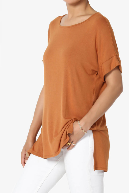 Load image into Gallery viewer, Poloma Modal Jersey Boat Neck Top ALMOND_3
