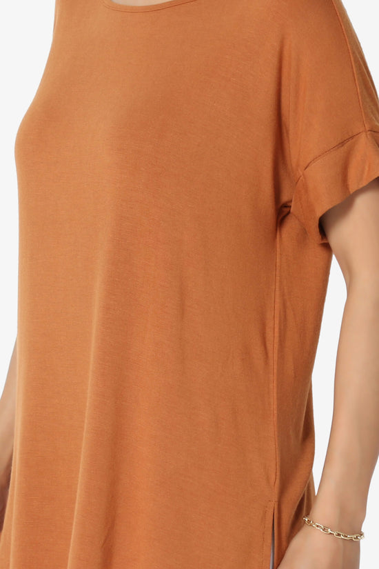 Load image into Gallery viewer, Poloma Modal Jersey Boat Neck Top ALMOND_5
