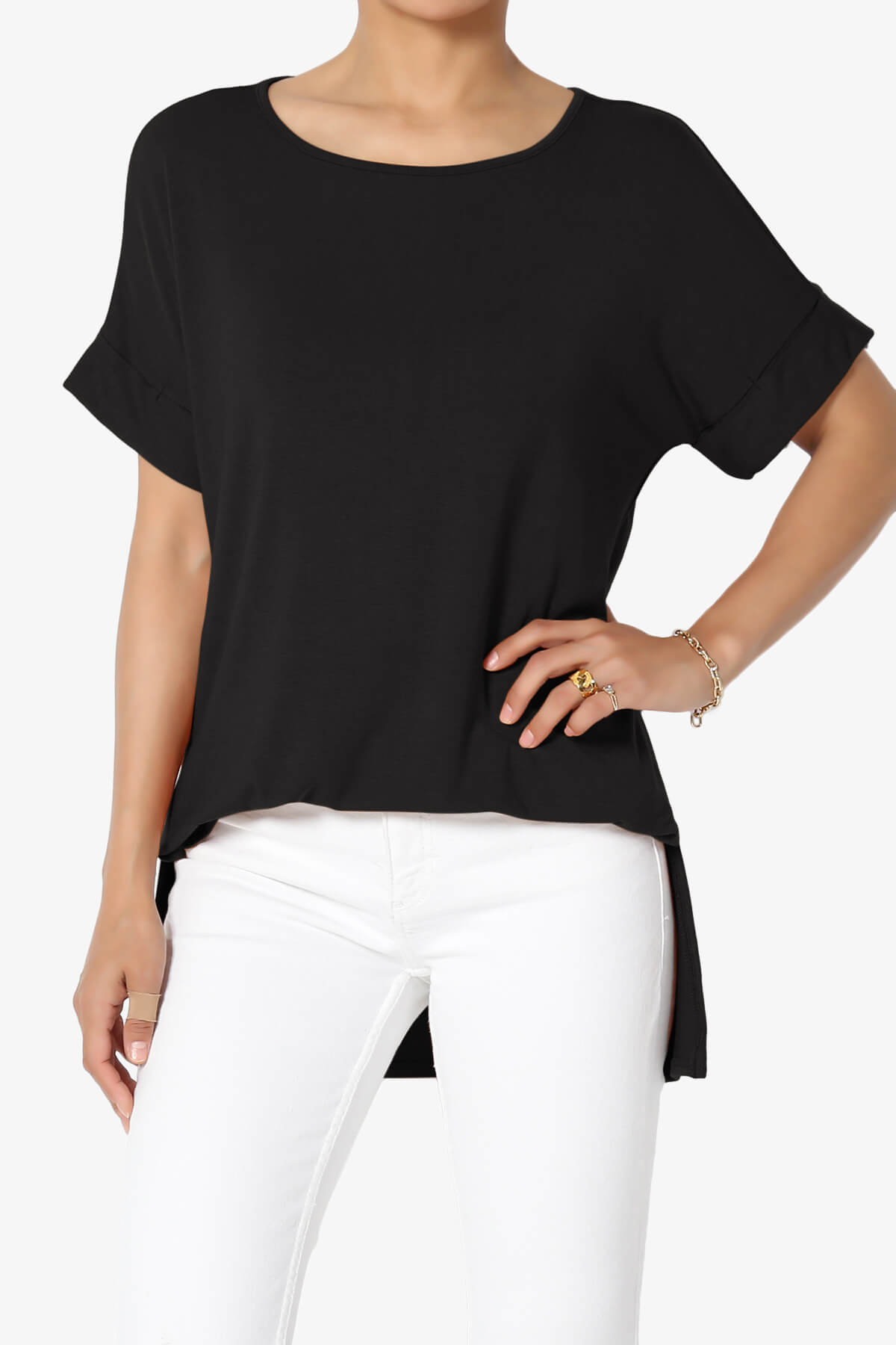 Load image into Gallery viewer, Poloma Modal Jersey Boat Neck Top BLACK_1
