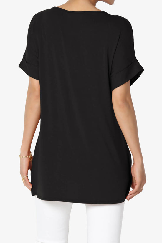 Load image into Gallery viewer, Poloma Modal Jersey Boat Neck Top BLACK_2
