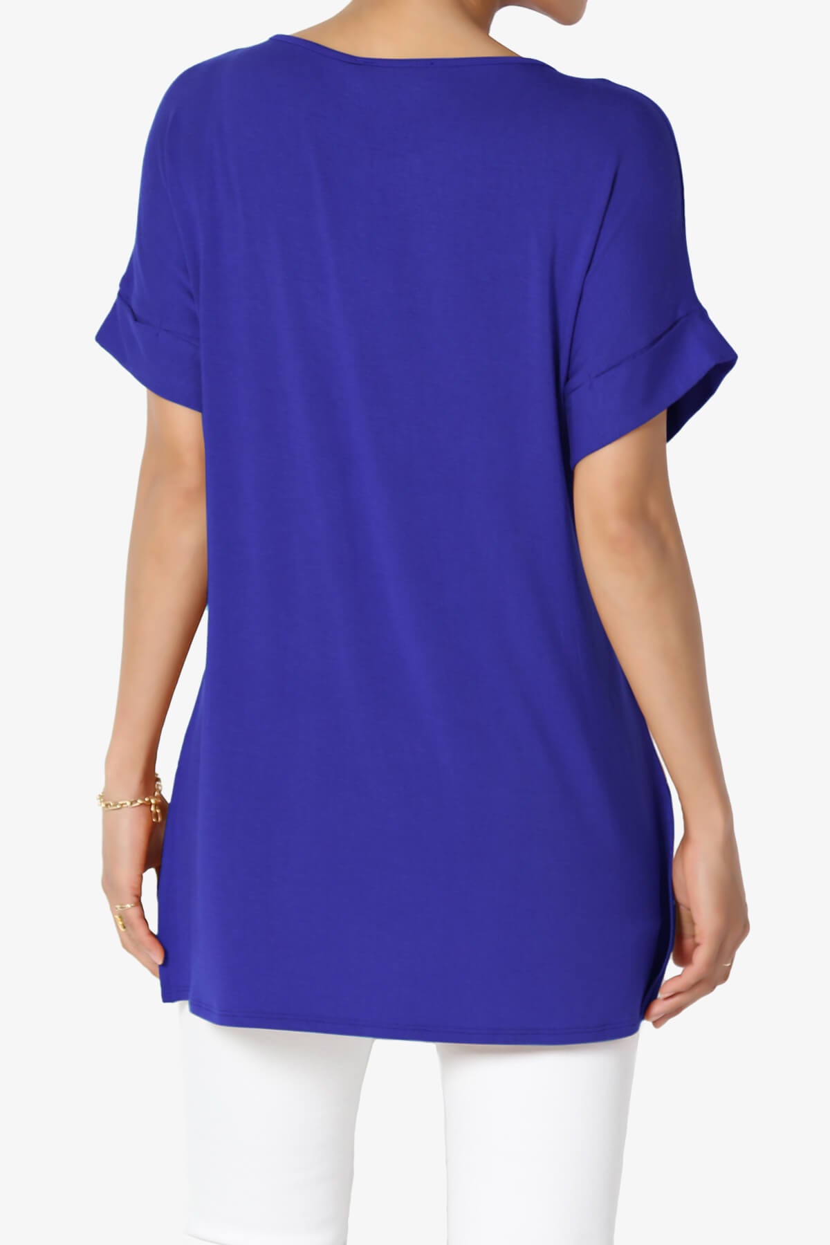 Load image into Gallery viewer, Poloma Modal Jersey Boat Neck Top BRIGHT BLUE_2
