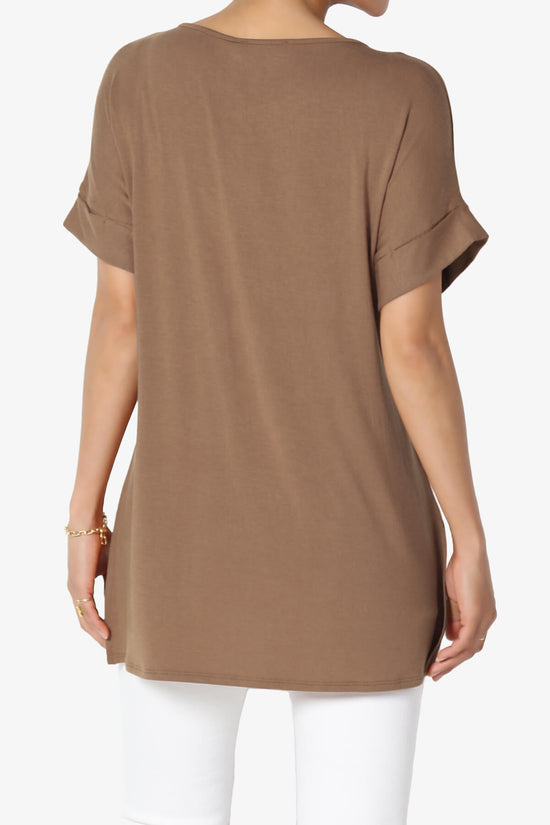 Load image into Gallery viewer, Poloma Modal Jersey Boat Neck Top DEEP CAMEL_2
