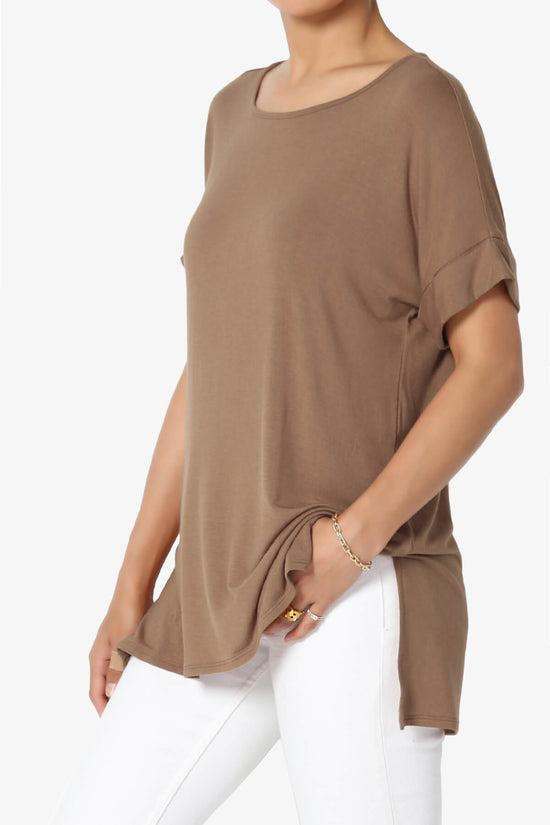 Load image into Gallery viewer, Poloma Modal Jersey Boat Neck Top DEEP CAMEL_3
