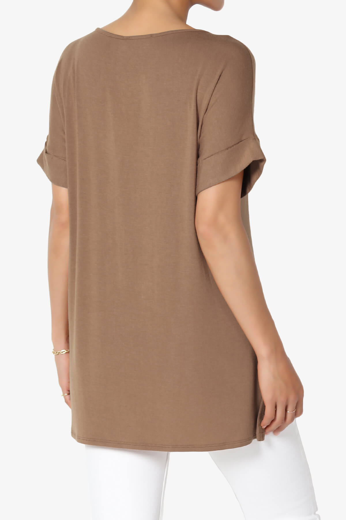Load image into Gallery viewer, Poloma Modal Jersey Boat Neck Top DEEP CAMEL_4
