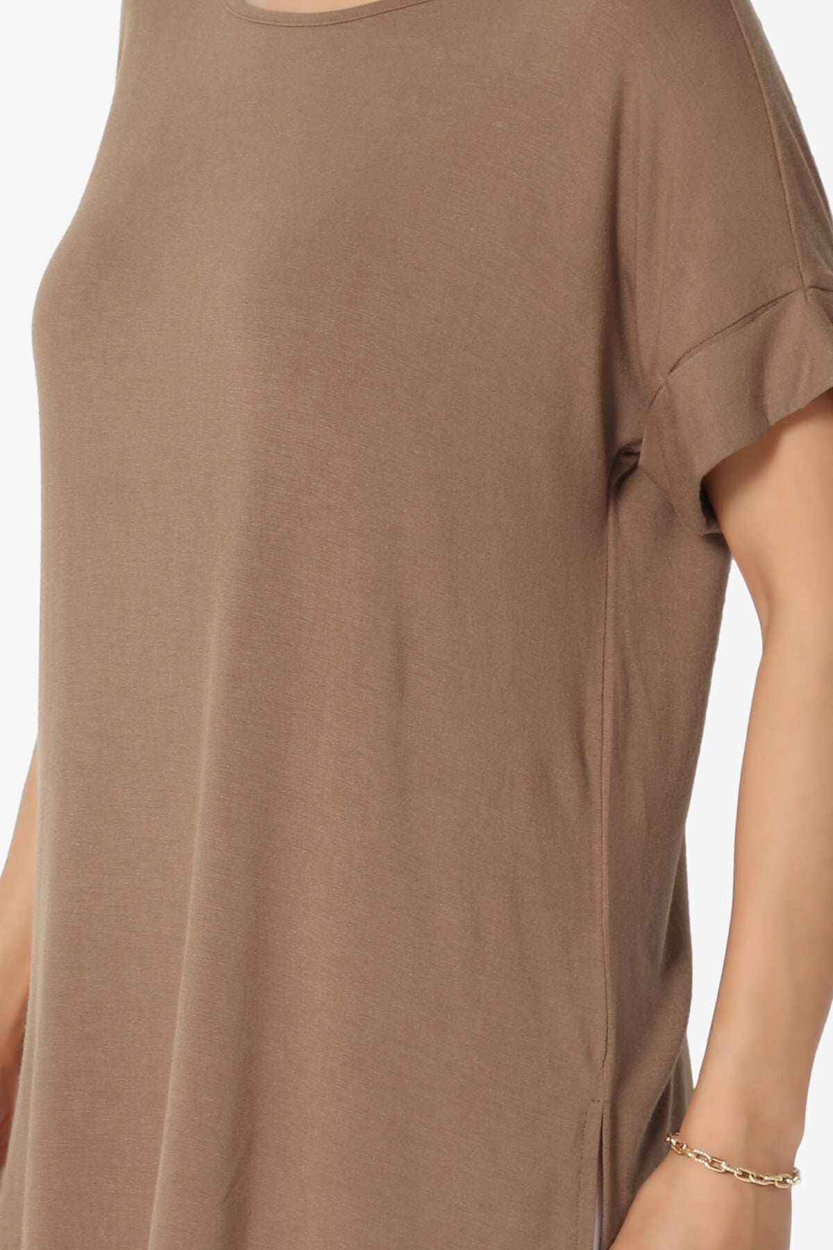 Load image into Gallery viewer, Poloma Modal Jersey Boat Neck Top DEEP CAMEL_5
