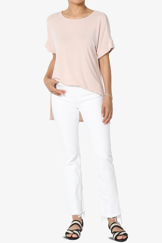 Load image into Gallery viewer, Poloma Modal Jersey Boat Neck Top DUSTY BLUSH_6

