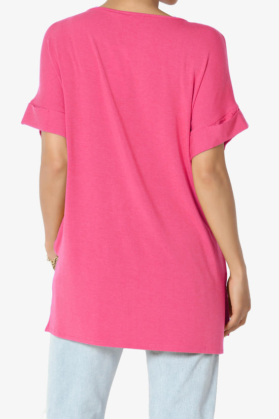 Load image into Gallery viewer, Poloma Modal Jersey Boat Neck Top FUCHSIA_2
