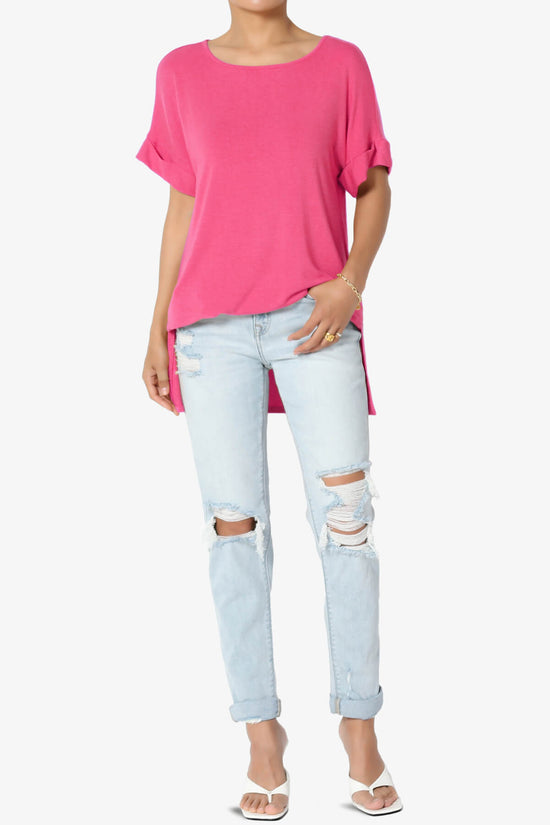 Load image into Gallery viewer, Poloma Modal Jersey Boat Neck Top FUCHSIA_6
