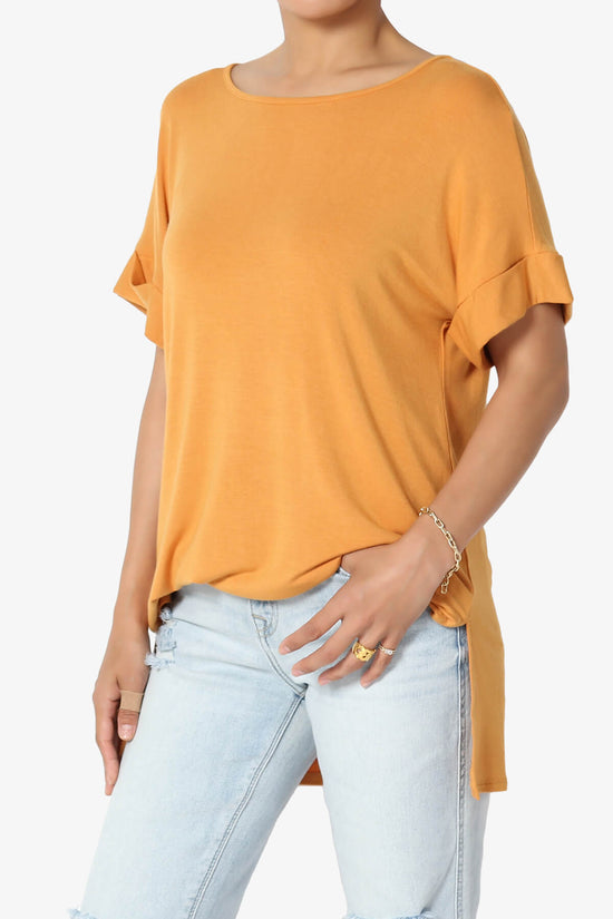 Load image into Gallery viewer, Poloma Modal Jersey Boat Neck Top GOLDEN MUSTARD_3
