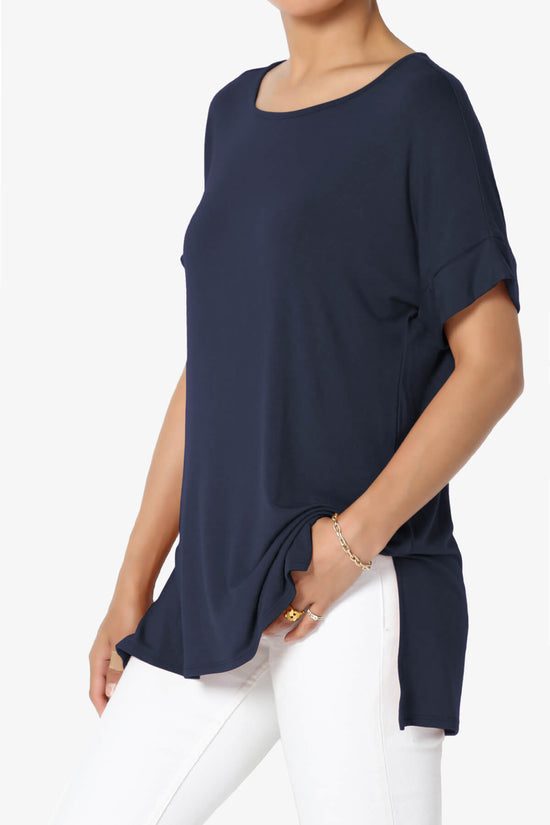 Load image into Gallery viewer, Poloma Modal Jersey Boat Neck Top NAVY_3
