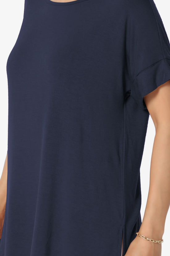 Load image into Gallery viewer, Poloma Modal Jersey Boat Neck Top NAVY_5
