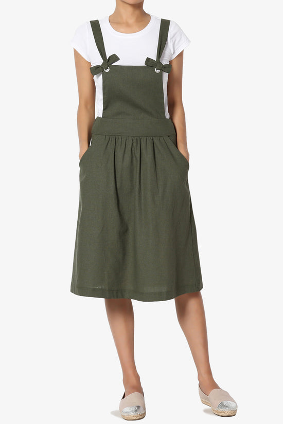 Load image into Gallery viewer, Titus Linen Suspender A-Line Skirt
