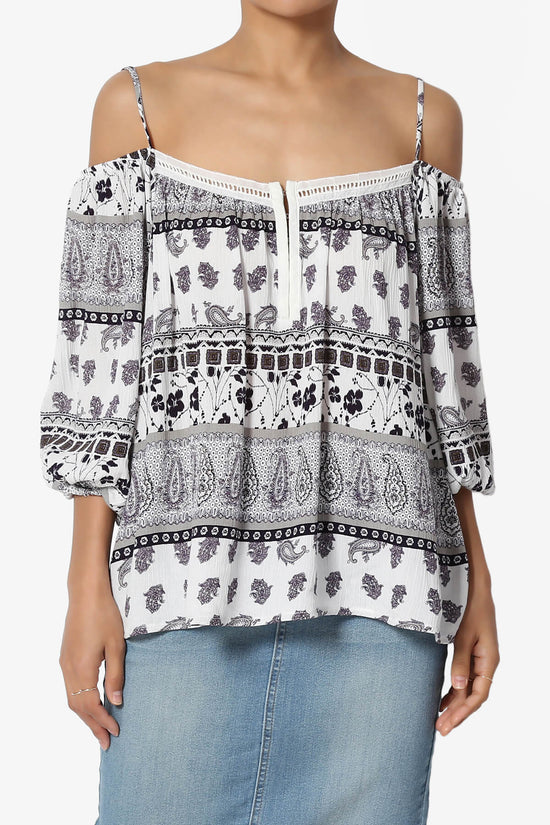 Scamp Paisley Cold Shoulder Top IVORY_1