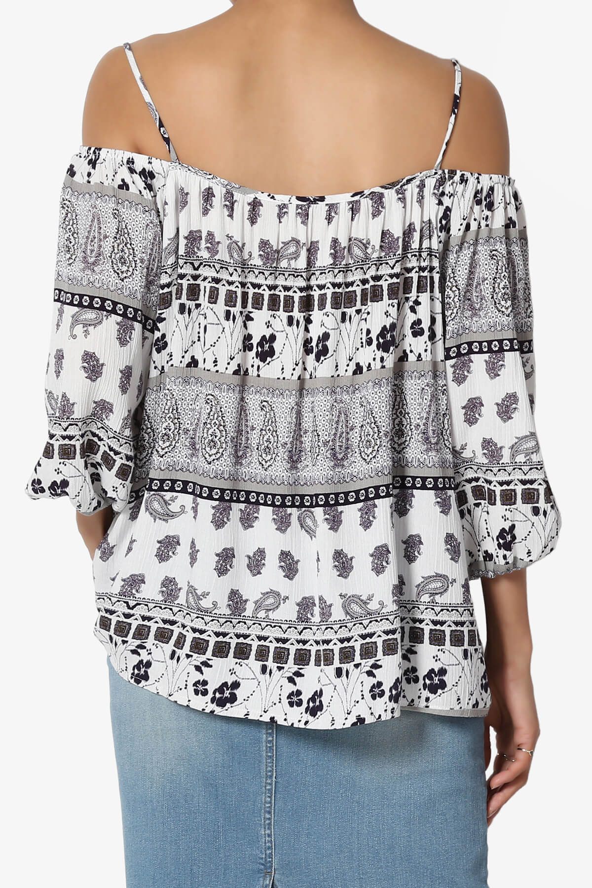 Scamp Paisley Cold Shoulder Top IVORY_2