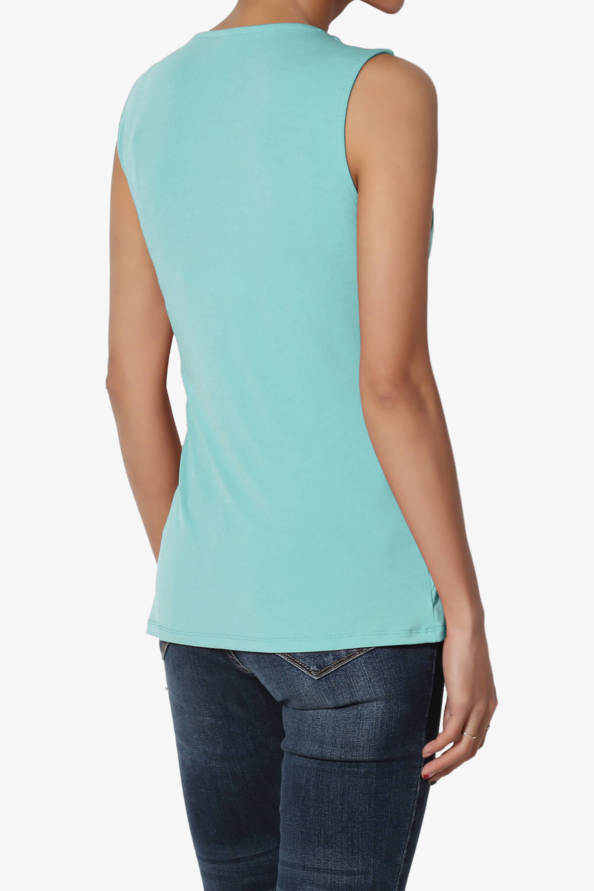 Load image into Gallery viewer, Qutie Knot Front Tank Top ASH MINT_4
