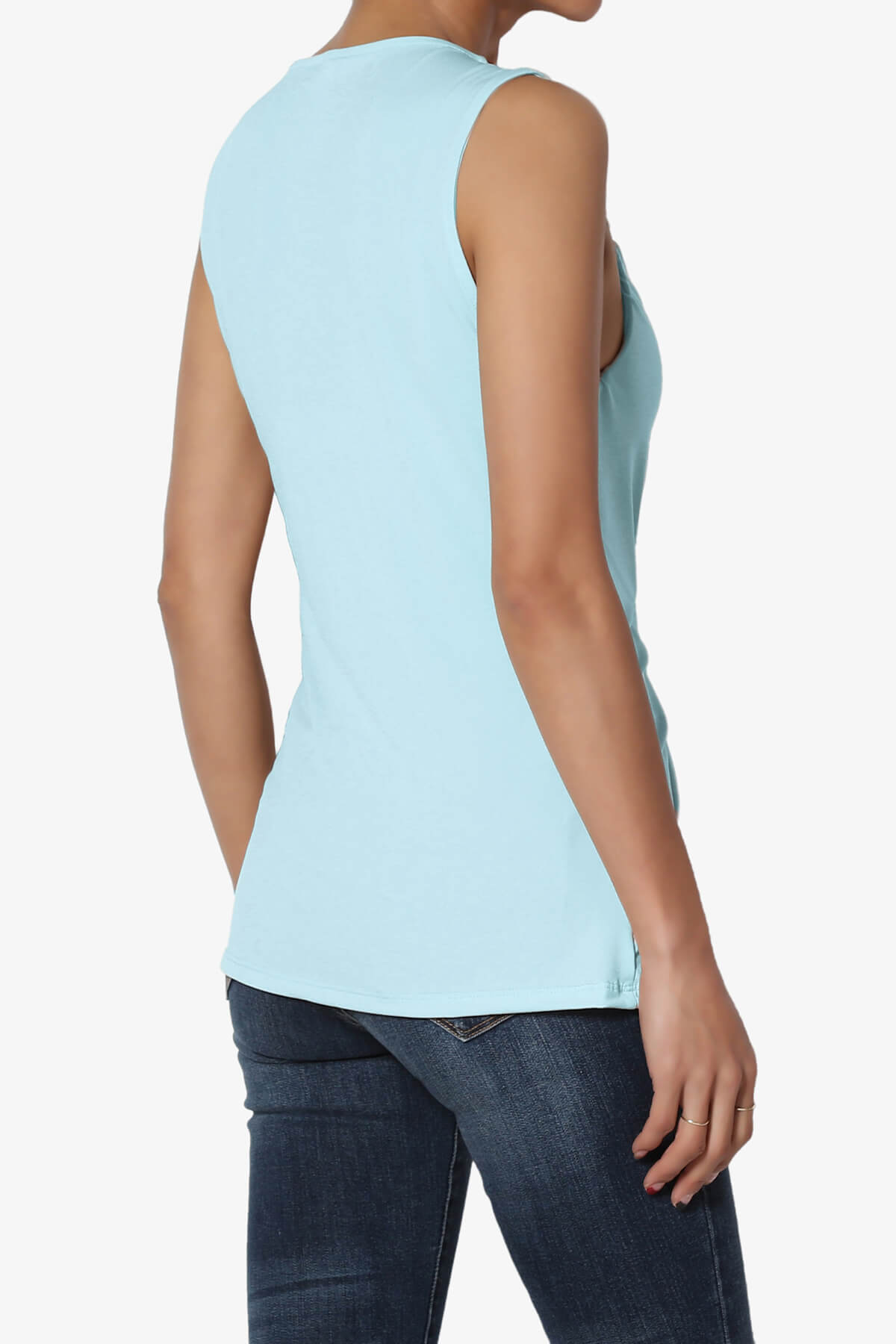 Load image into Gallery viewer, Qutie Knot Front Tank Top BABY BLUE_4
