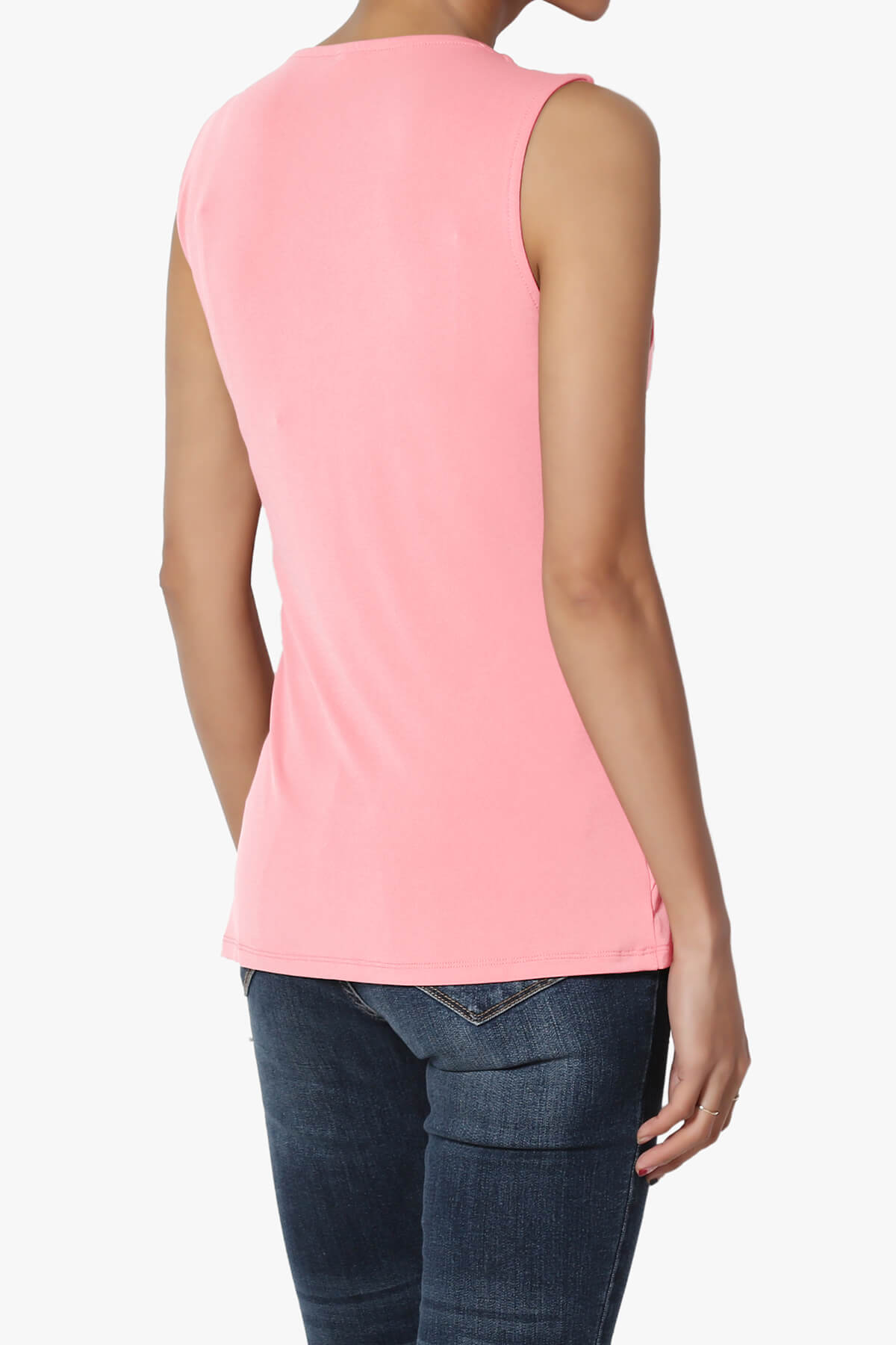 Qutie Knot Front Tank Top BRIGHT PINK_4