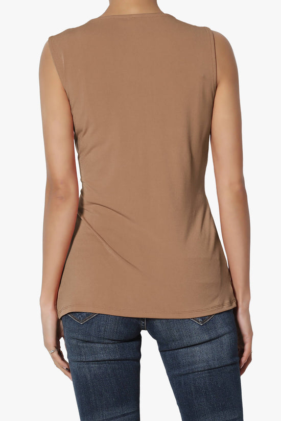Load image into Gallery viewer, Qutie Knot Front Tank Top DEEP CAMEL_2
