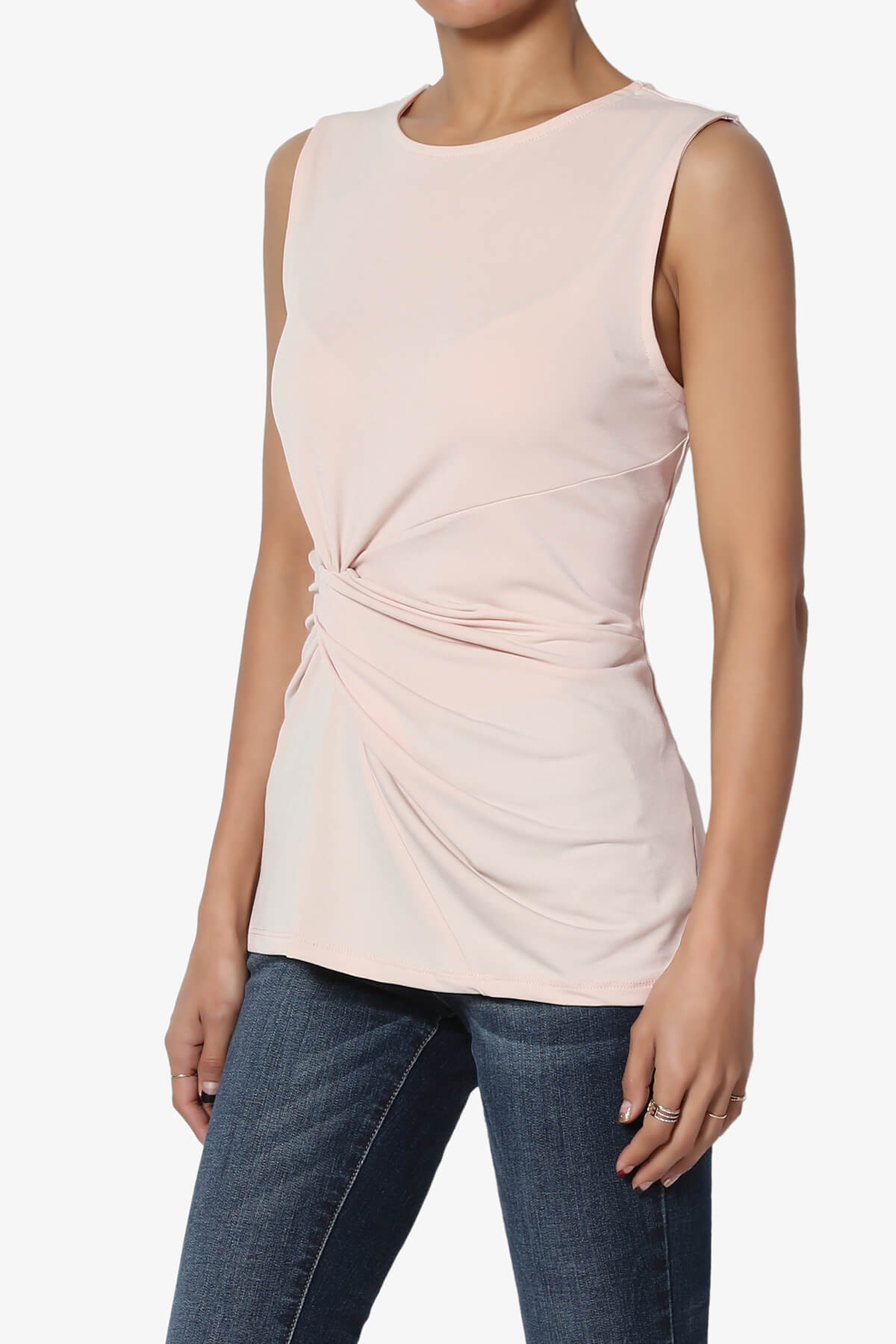 Load image into Gallery viewer, Qutie Knot Front Tank Top DUSTY BLUSH_3
