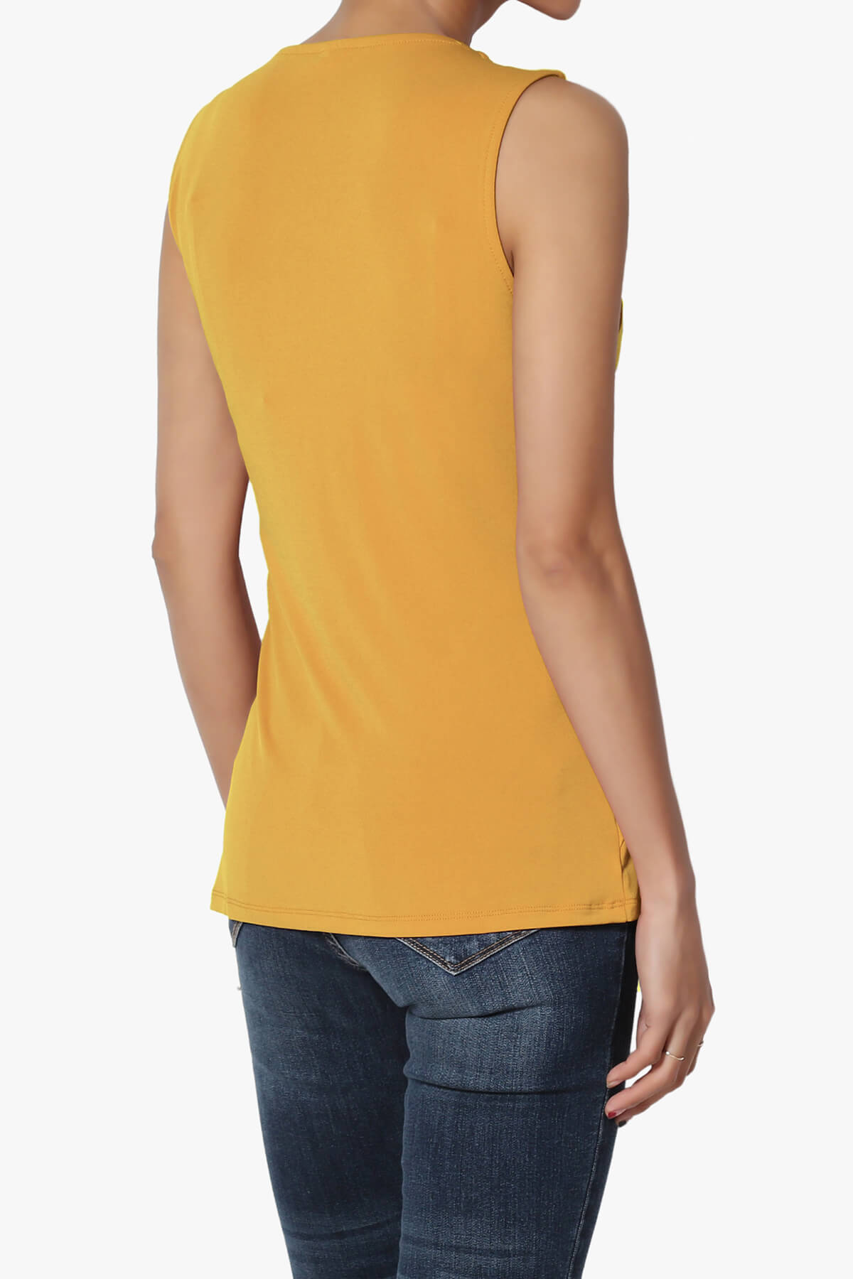 Load image into Gallery viewer, Qutie Knot Front Tank Top GOLDEN MUSTARD_4
