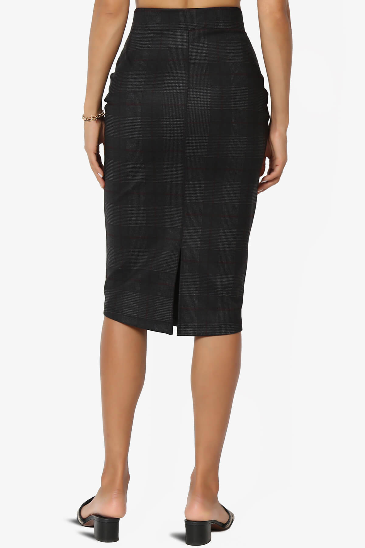 Load image into Gallery viewer, Reese Plaid Pencil Skirt DARK GREY_2
