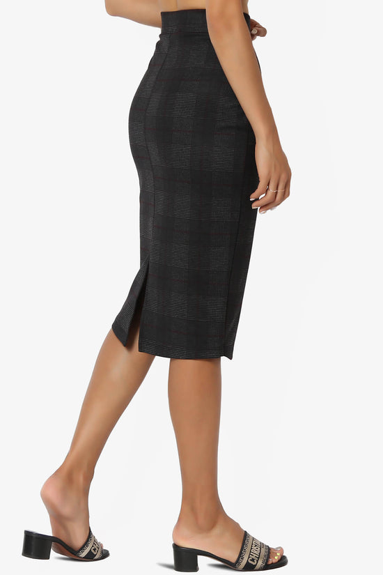 Load image into Gallery viewer, Reese Plaid Pencil Skirt DARK GREY_4
