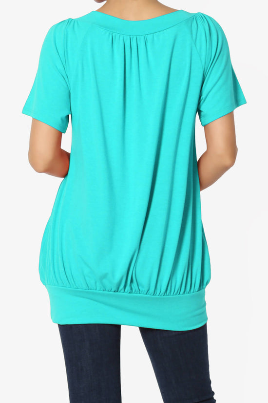 Load image into Gallery viewer, Rezume Shirred V-Neck Blouson Top ICE BLUE_2
