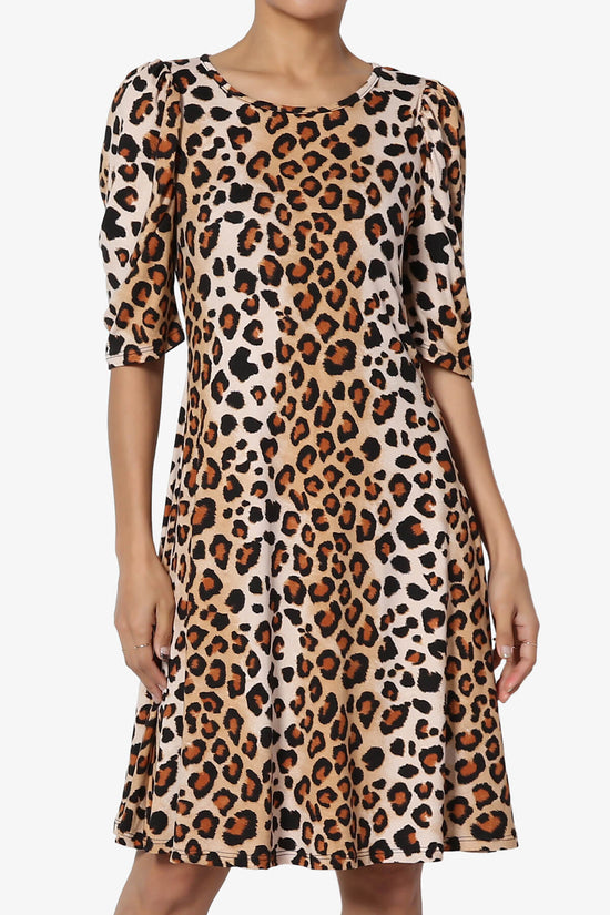 Delray Puff Sleeve Leopard Print Dress LEOPARD_1