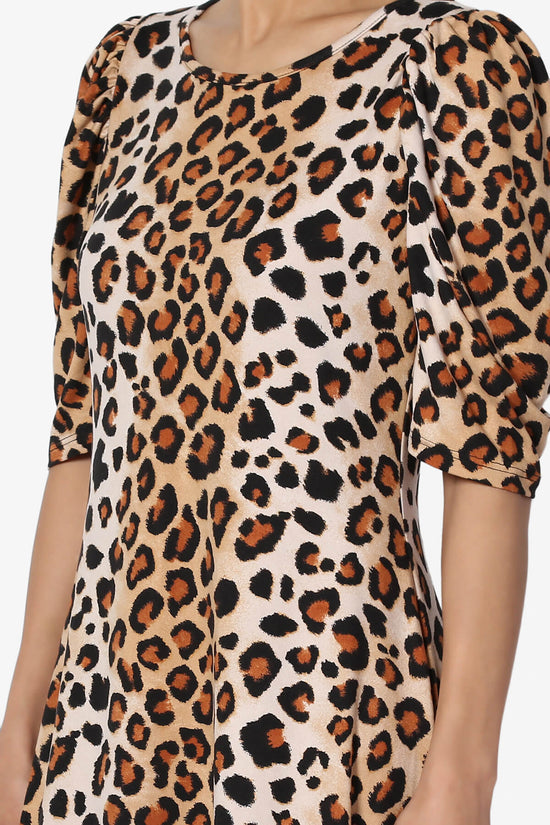 Delray Puff Sleeve Leopard Print Dress LEOPARD_5