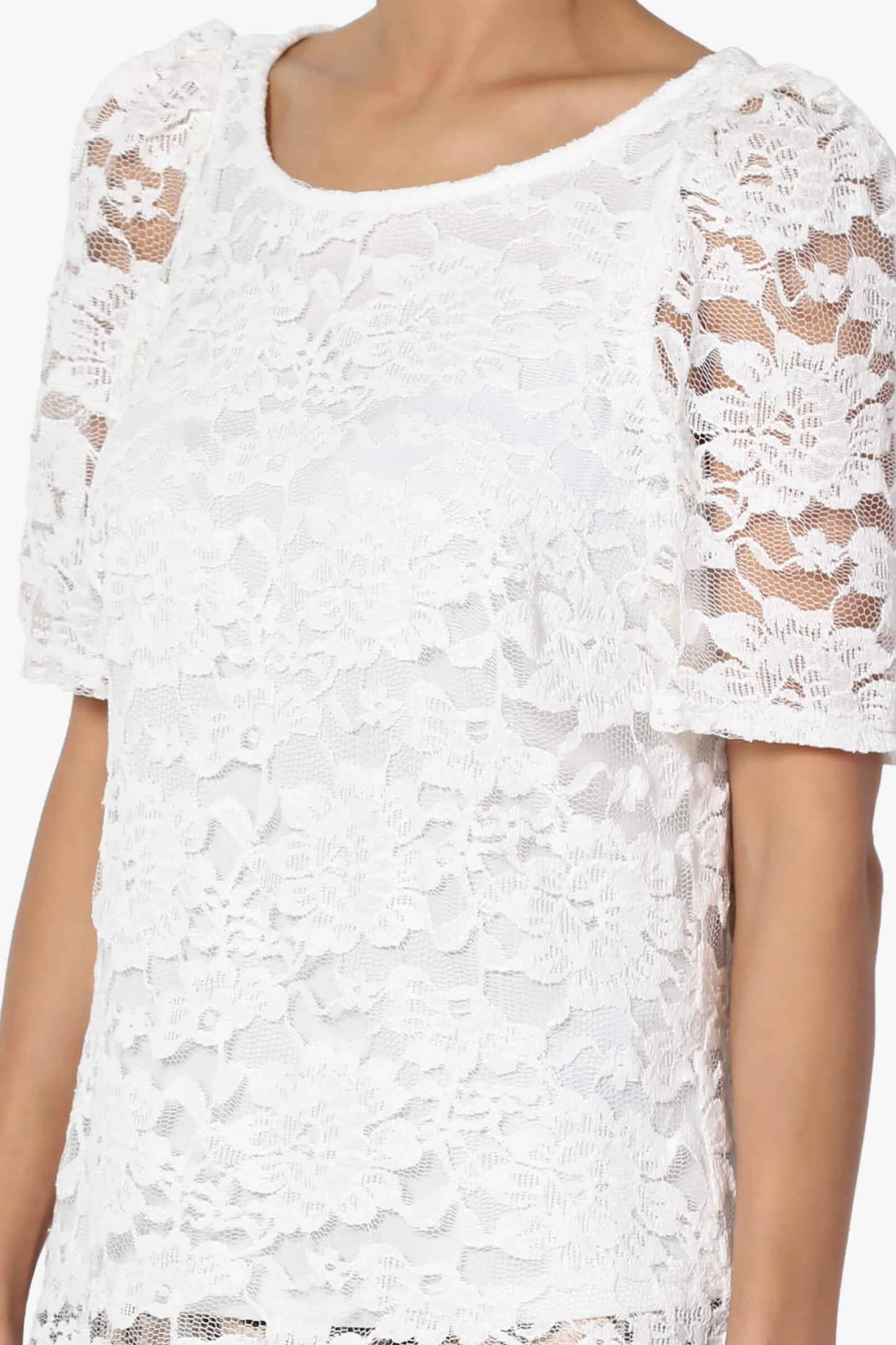 Load image into Gallery viewer, Regina Puff Sleeve Lace Top OFF WHITE_5
