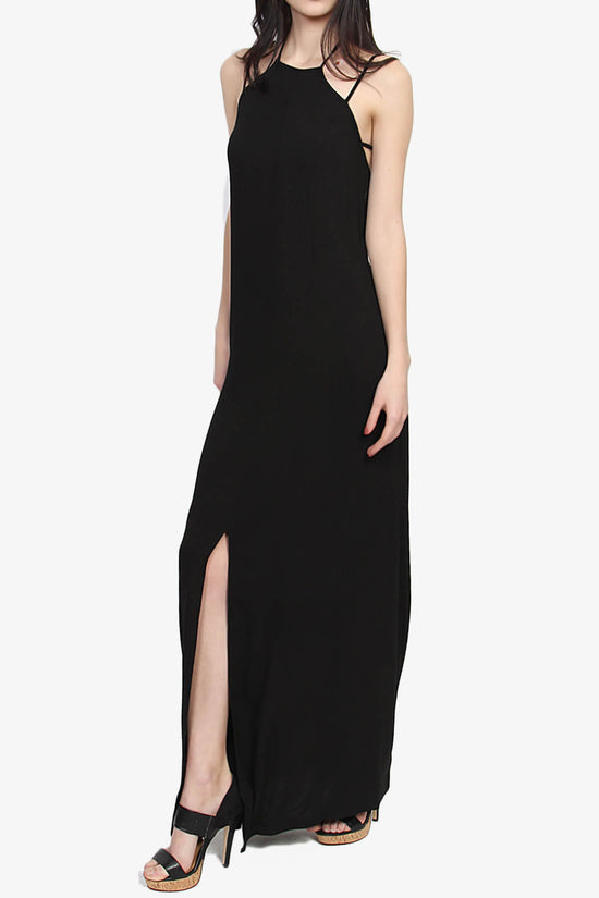 Load image into Gallery viewer, Lucia Open Back Maxi Dress BLACK_3
