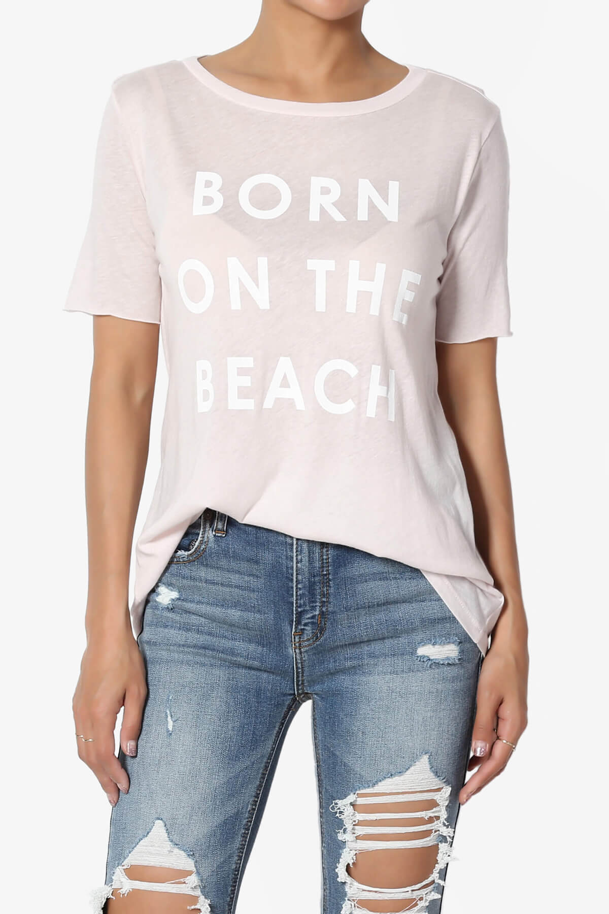 Load image into Gallery viewer, Born On The Beach Short Sleeve Tee LIGHT PINK_1
