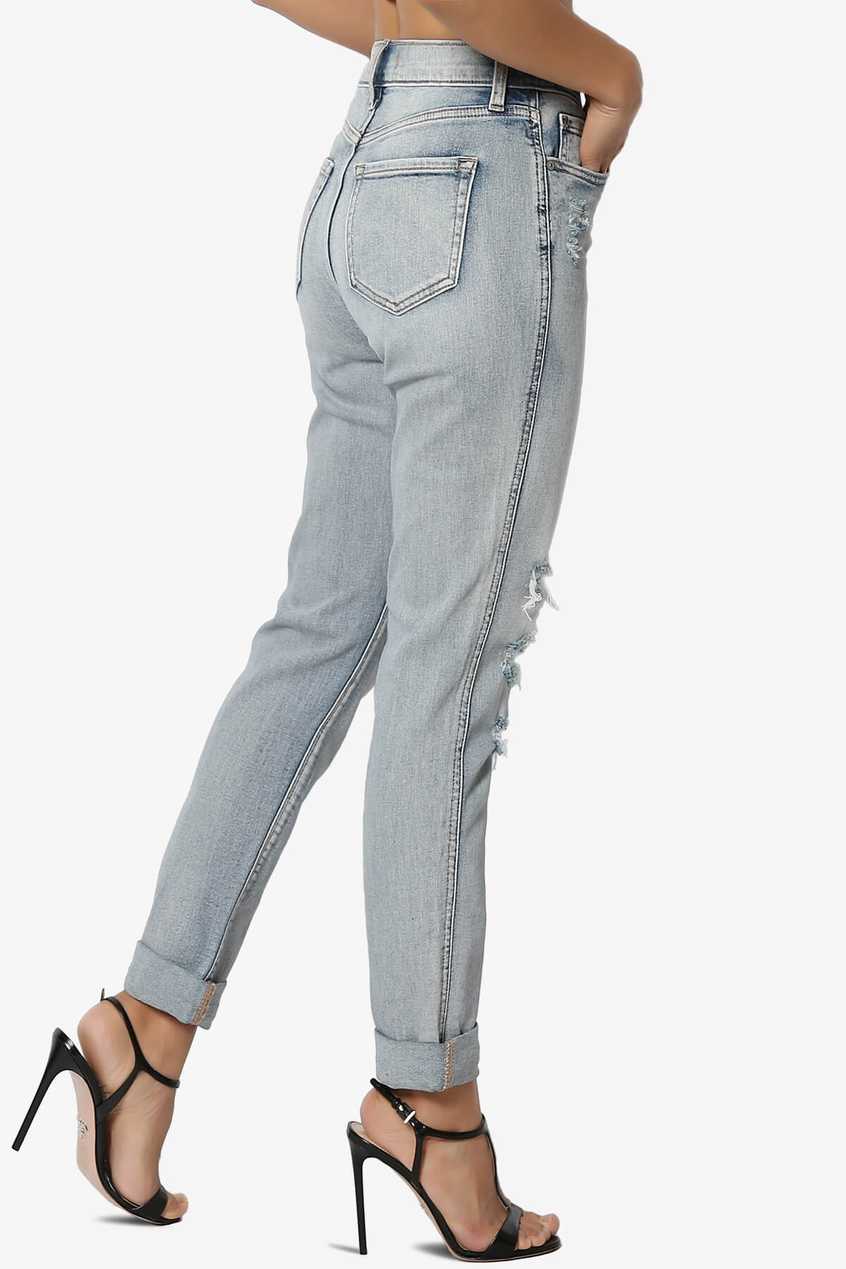 Load image into Gallery viewer, Rocky High Rise Distressed Boyfriend Jeans Supernova LIGHT_4
