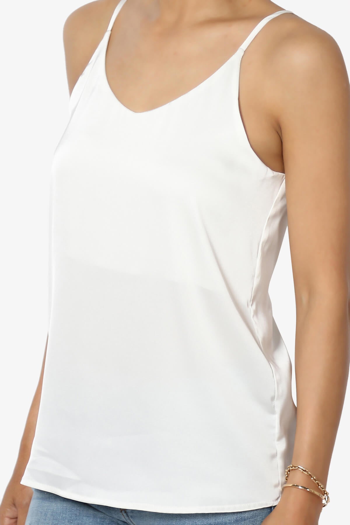 Load image into Gallery viewer, Rozlyn Silky Satin Camisole Top IVORY_5
