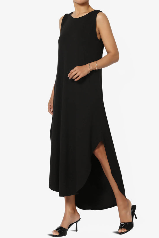 Rozlyn Sleeveless Slit Maxi Dress BLACK_3